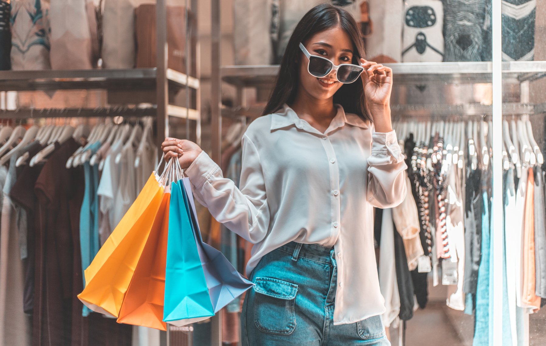 Young Woman Shopping at the Mall